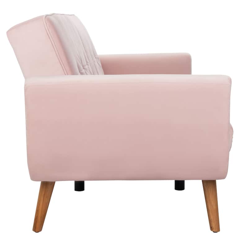 SAFAVIEH Bushwick Mid-century Foldable Futon Sofa Bed - 82.3" x 34.3" x 34.3"