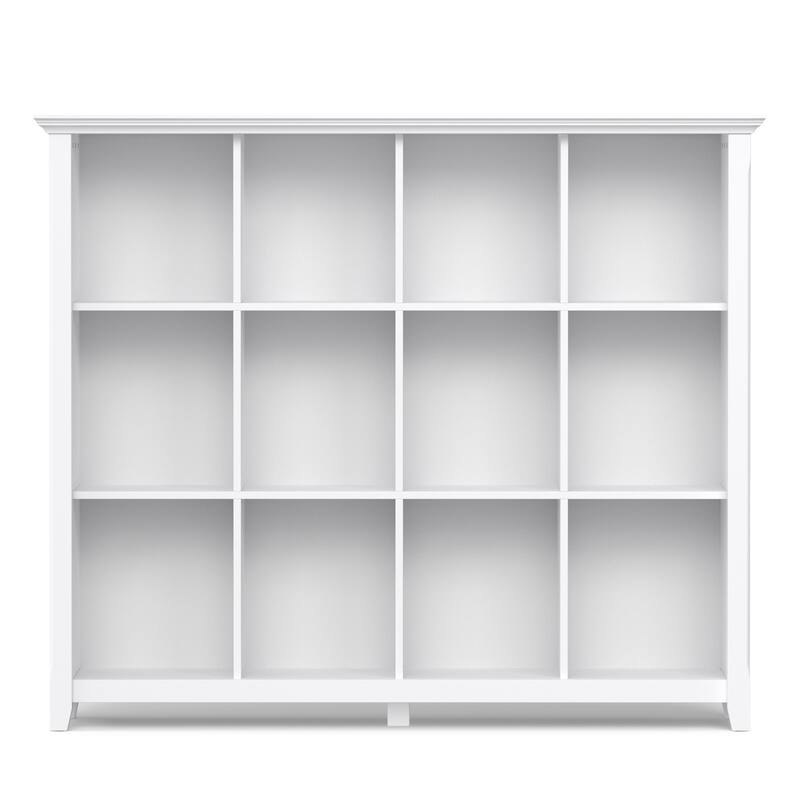WYNDENHALL Normandy SOLID WOOD 48 inch x 57 inch Transitional 12 Cube Storage - 57"w x 15.75"d x 48"h