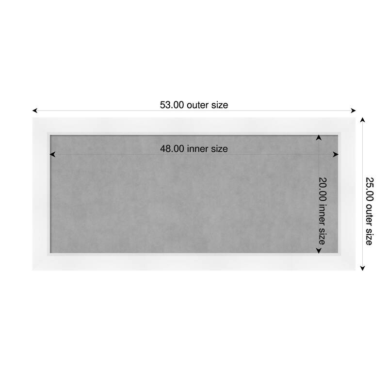 Amanti Art Sloped Black Framed - 53 x 25 in - Sloped White