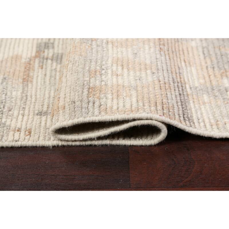 Abstract Modern Moroccan Oriental Area Rug Hand-knotted Wool Carpet - 5'3" x 7'5"