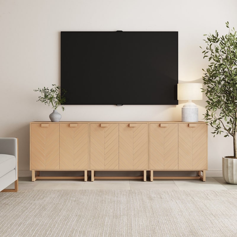 Nathan James Enloe Rustic Doors Metal Base Free Standing Modern Storage Cabinet for Entryway