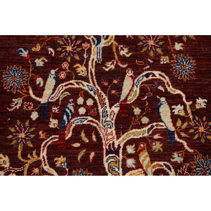 Vegetable Dye Tree Of Life Tabriz Oriental Area Rug Hand-knotted Wool - 3'3" x 5'1"