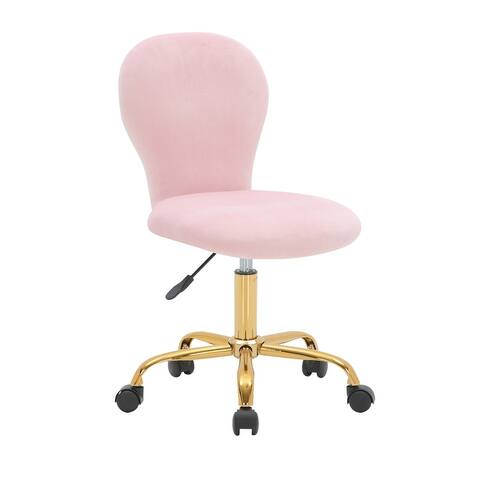 Porthos Home Evie Office Chair, Velvet Upholstery And Gold Legs