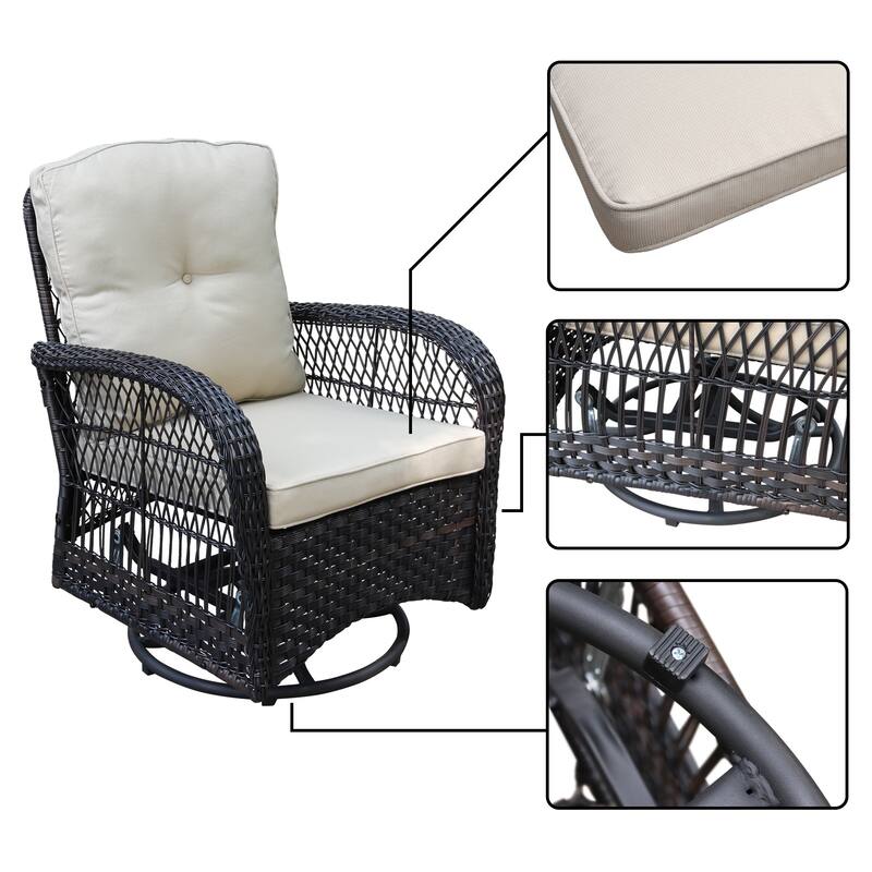 Scammon Bay 3-piece Wicker Swivel Conversation Set by Havenside Home