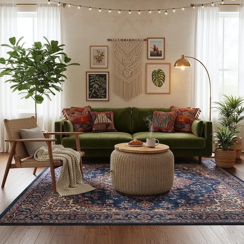 Made4Home Cera Natural Woven Ottoman Stool Multi-Function Accent Pouf