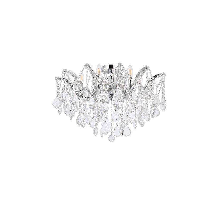 Fleur Illumination Flush Mount D:24in H:17.5in Lt:6 Chrome Finish