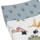 preview thumbnail 4 of 4, Sweet Jojo Designs Watercolor Dinosaur Dino Boy Changing Pad Cover Green Blue White Modern Nature Jurassic Animal Footprint Tan