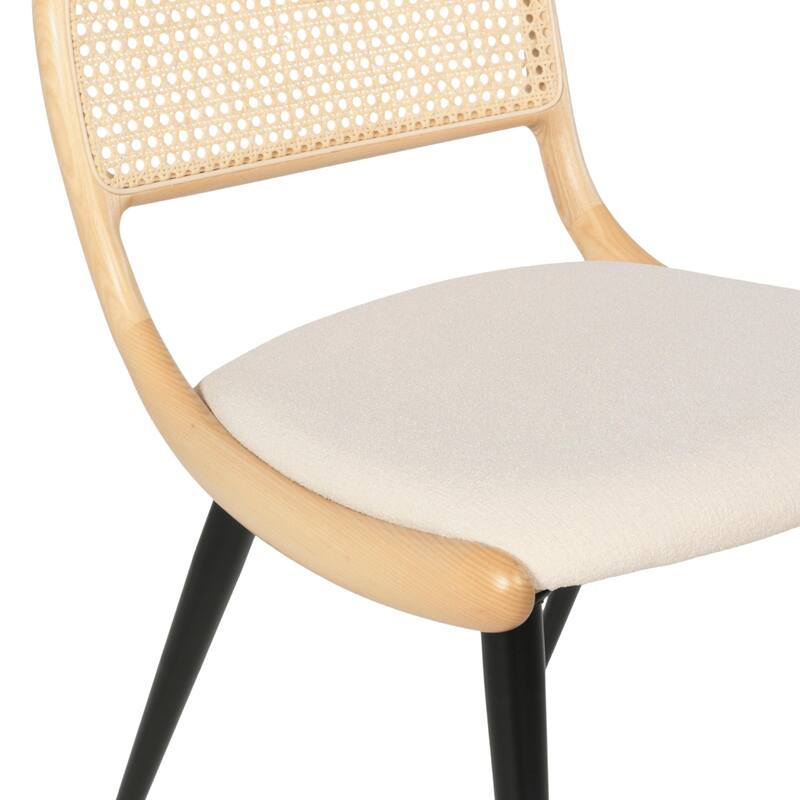 Breuer Chair Company Giola Dining Side Chair w/ Padded Seat Ash Wood Cane Back & Steel Legs (Variations; Made in Italy)