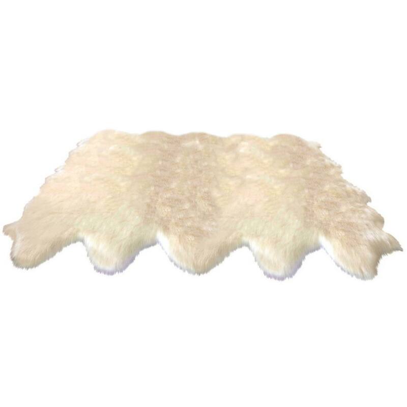 Dynasty Natural 10-pelt Luxury Long Wool Sheepskin Shag Rug