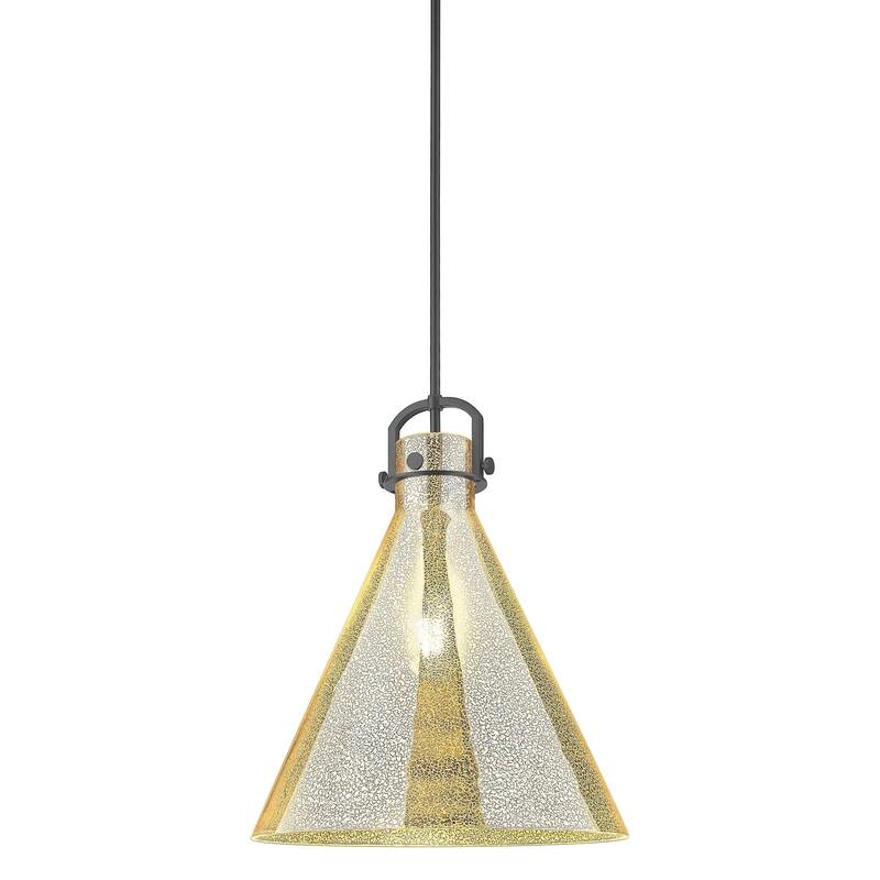 Innovations Lighting 410-1SL-20-18 Newton Cone Pendant Newton Cone 18" - Matte Black / Mercury