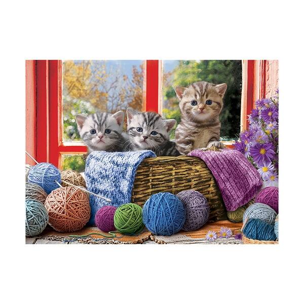 slide 2 of 5, Knittin' Kittens Large Pieces Puzzle - 500 Pcs - N/A