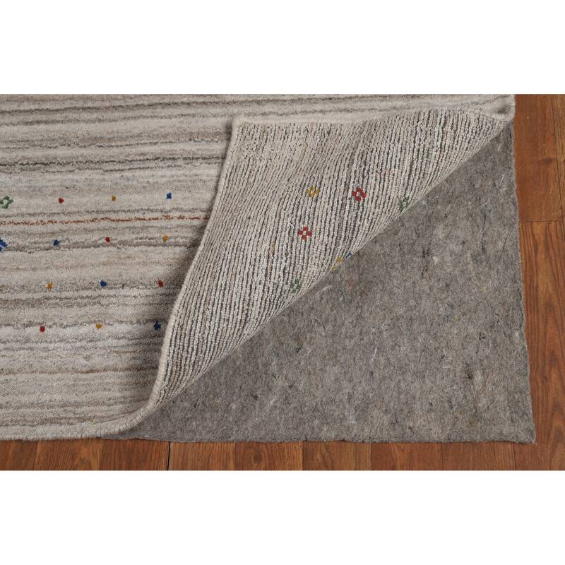 Striped Gabbeh Oriental Area Rug Handmade Wool Carpet - 7'9" x 9'8"