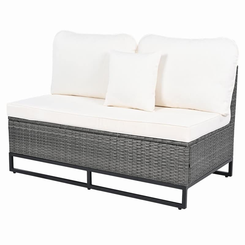 7-Piece Large Outdoor Wicker Sofa Set,Sectional Rattan Patio Furniture with Removable Cushions and Free Combination