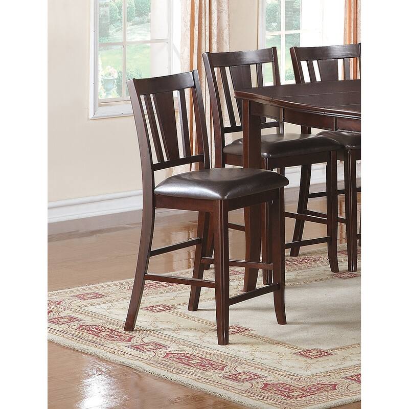 6 Pcs Counter Height Dining Table Set with Butterfly Leaf, Wooden Kitchen Furniture Set with 4 PU Upholstered Chairs & 1 Bench