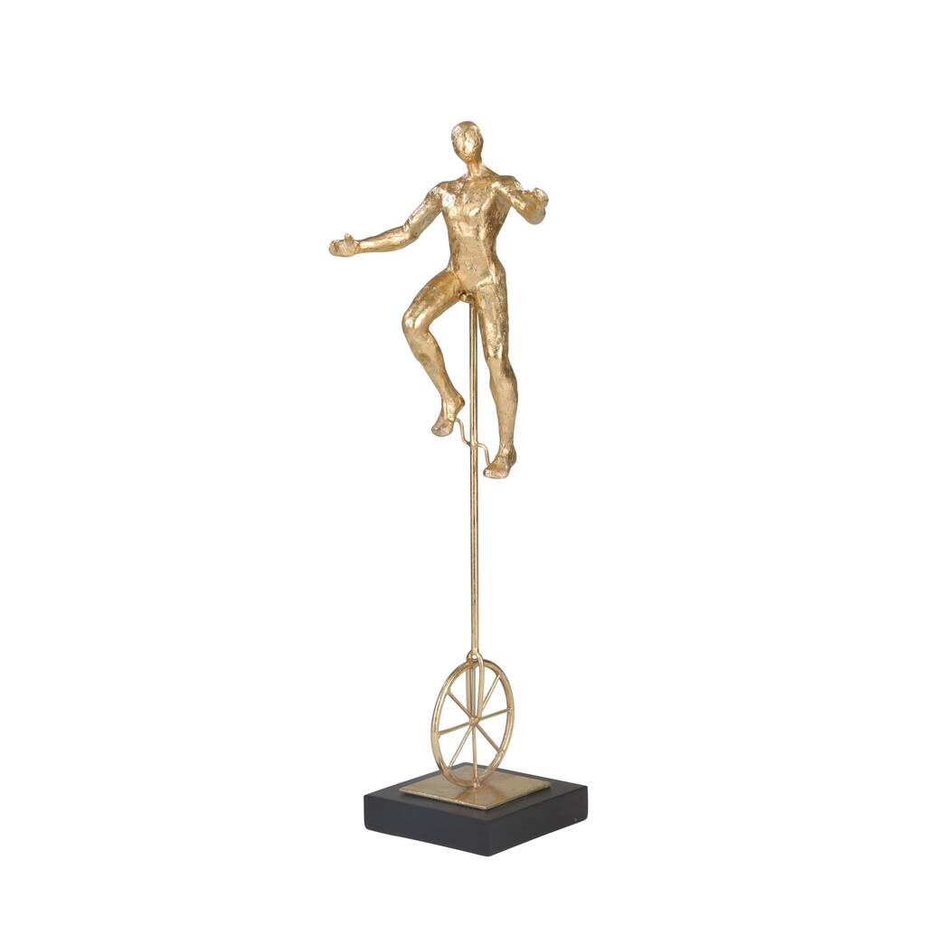 Resin 20" Unicycle Acrobat, Gold - 5Wx7Lx20H
