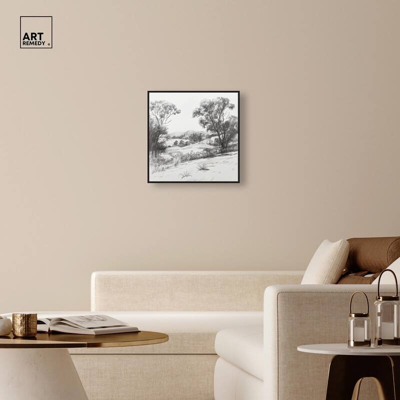 Charcoal Countryside Canvas by Art Remedy