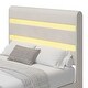 preview thumbnail 12 of 22, Gray Velvet Full Upholstered Storage Bed with RGB LED Headboard