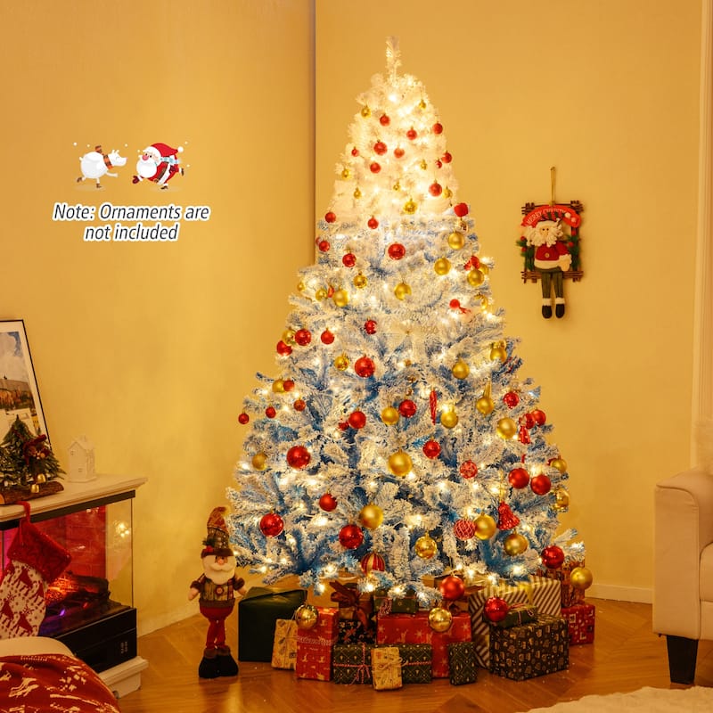 Costway 5/6/7/8 FT Artificial Christmas Tree with 180/250/350/470 Warm - See Details