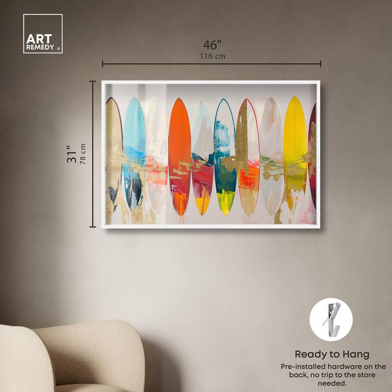 Surfboard Horizons II Shadowbox by Art Remedy