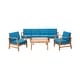 preview thumbnail 17 of 27, Perla Acacia Wood 7-piece Outdoor Chat Set by Christopher Knight Home