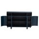 preview thumbnail 7 of 7, Wood Grain Storage Cabinet Snack Table Featuring Four Doors and Adjustable Shelves Living Room Sofa Table Console Tables