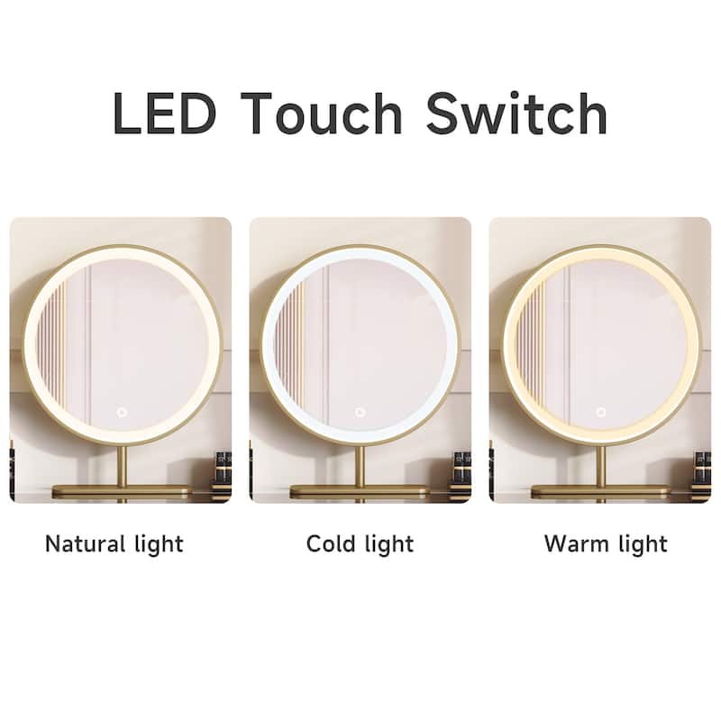 Round Vanity Mirror, LED Makeup Mirror