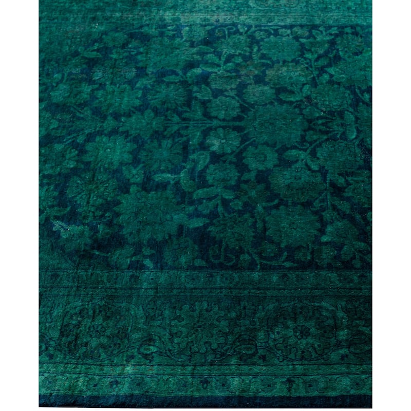 Overdyed One-of-a-Kind Hand-Knotted Area Rug - Green - 4' 2" x 6' 3"