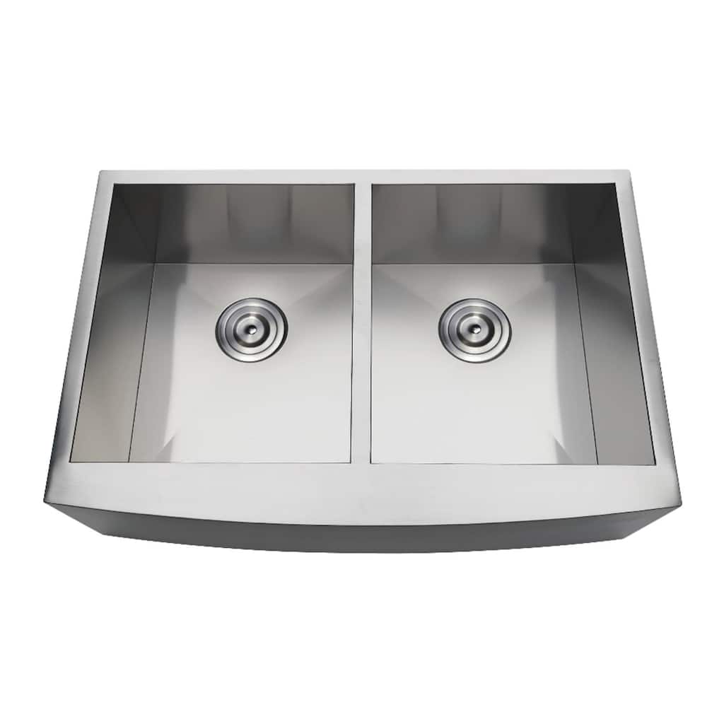 Kingston Brass Uptowne 30" Farmhouse Double Basin Stainless Steel - Brushed
