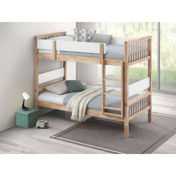 slide 2 of 6, Dakota Wood Twin Over Twin Bunk Bed Natural 79.50'' x 43.50'' x 67.25'' - Natural / White