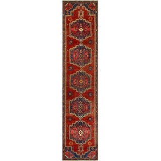 Fine Vintage Distressed Averie Red/Navy Runner - 3'2