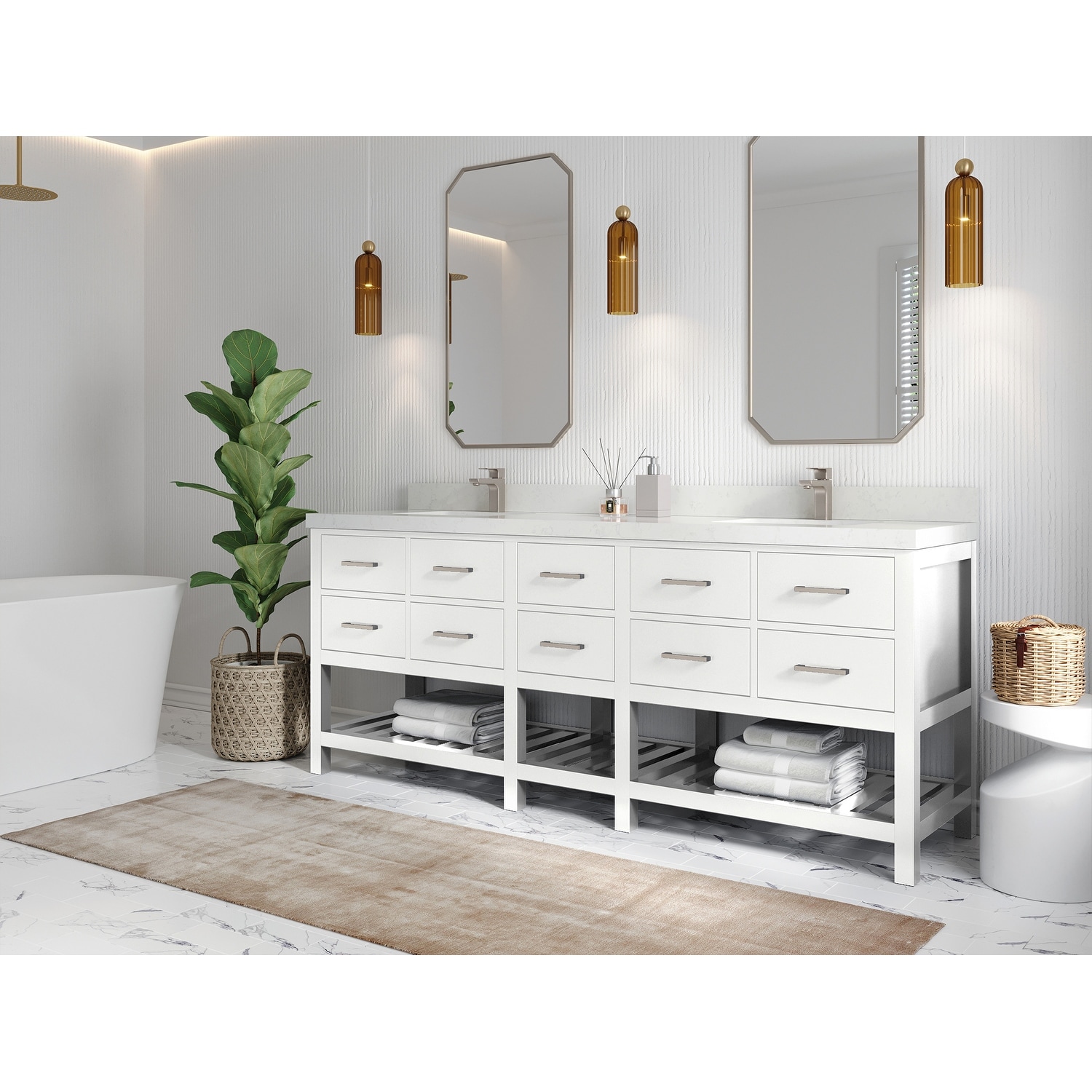Willow Collections 84x22 Parker Double Bathroom Vanity with Sink-image