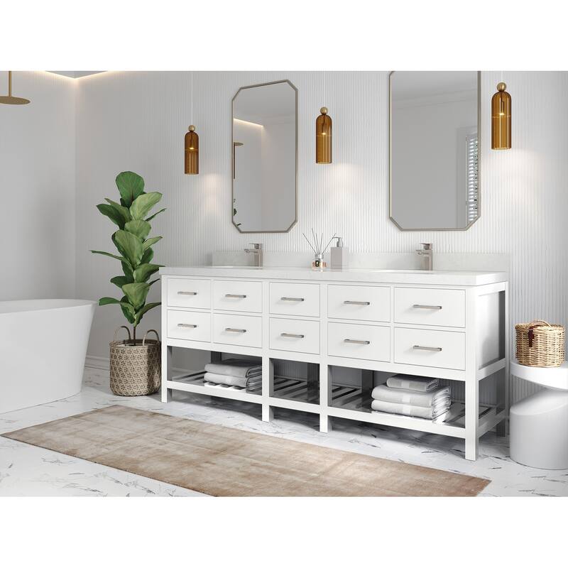 Willow Collections 84 in. W x 22 in. D Parker Double Sink Bathroom vanity with Regular Countertop