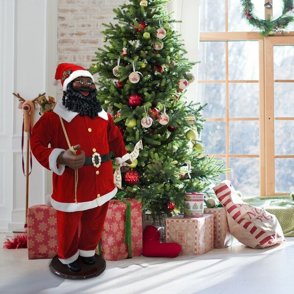 Fraser Hill Farm 58-In. African American Dancing Santa with