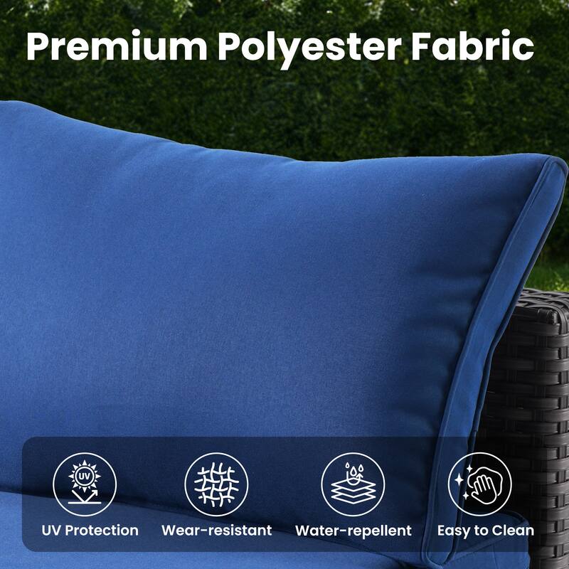 XIZZI 6-Piece Patio Furniture Set Outdoor Sectional with Fire Table