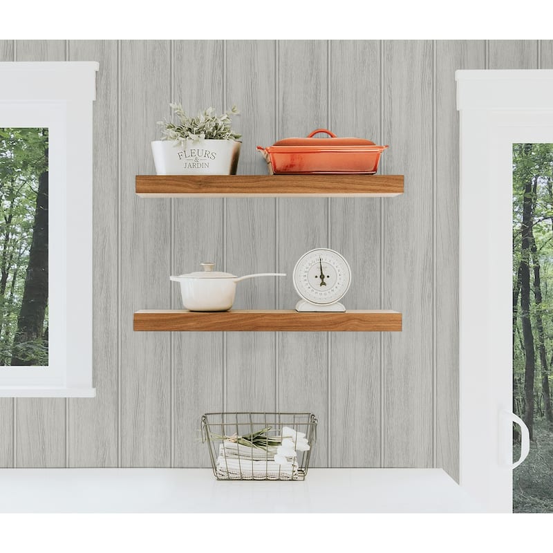 NextWall Wood Panel Peel and Stick Wallpaper
