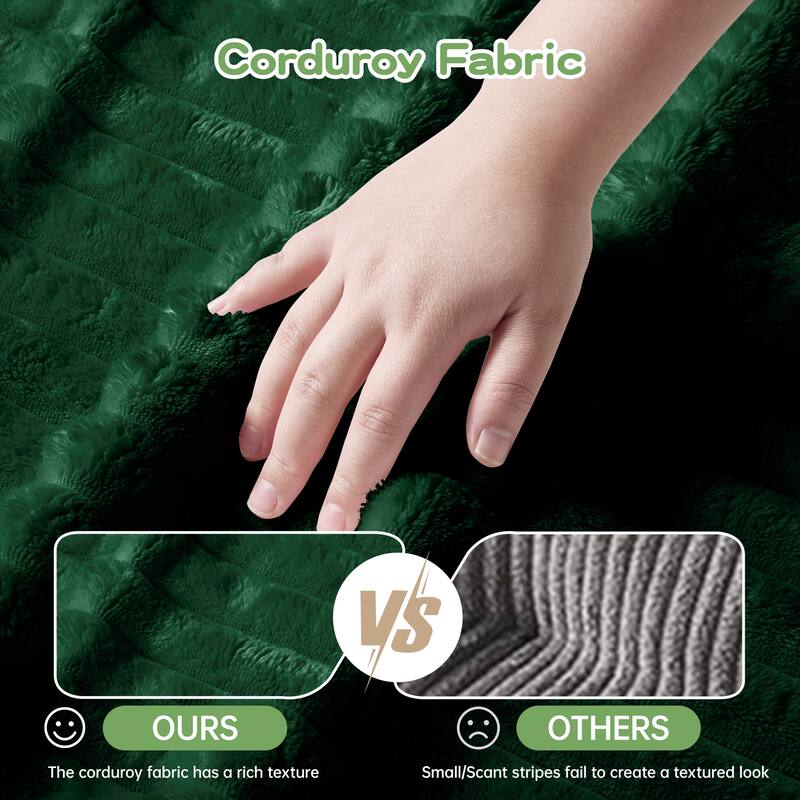 GDFStudio - Slipcovered 3-Seater 120" Corduroy Sofa with Suppleness Armrests