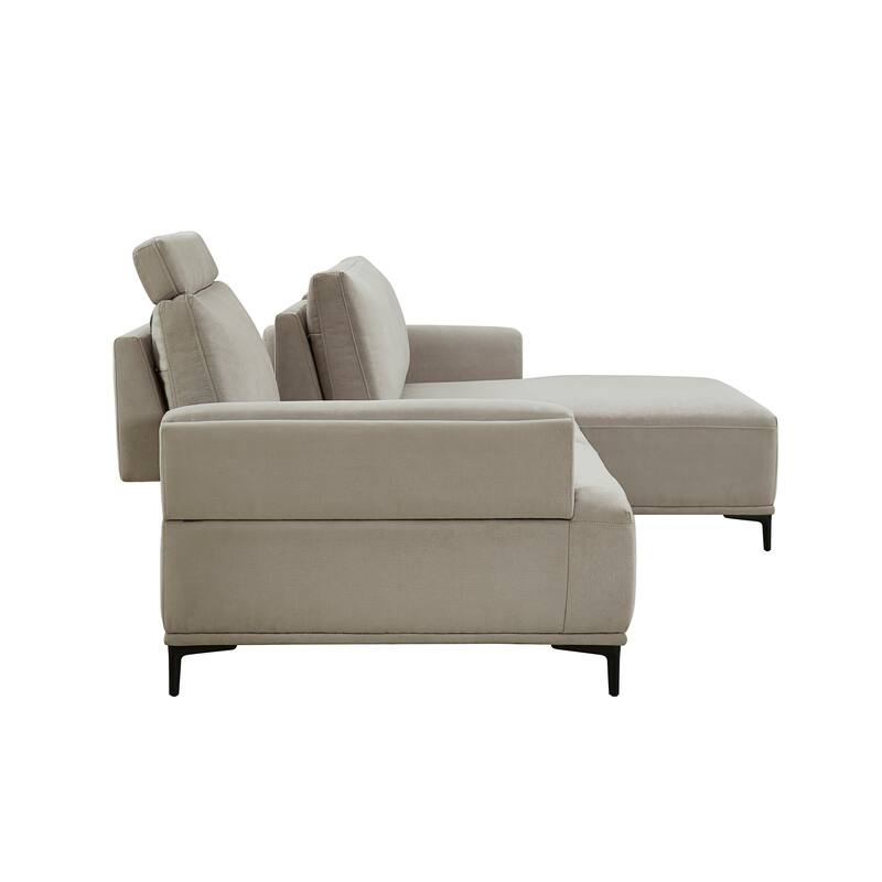 Pasargad Home Modern Lucca Sectional Sofa With Push Back Function