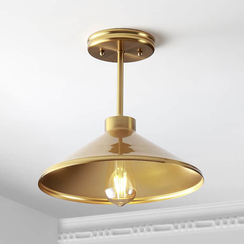 Farmhouse Iron Modern Farmhouse LED Semi Flush Mount, by JONATHAN Y