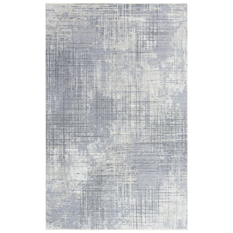Alora Decor Aurora Beige, Grey, and Cream Cross Wool Blend Rug - 5' x 8' - Gray