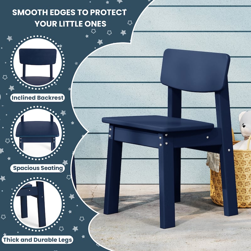 Polytrends Modern Mini Kids Outdoor Dining Chair (Set of 2)