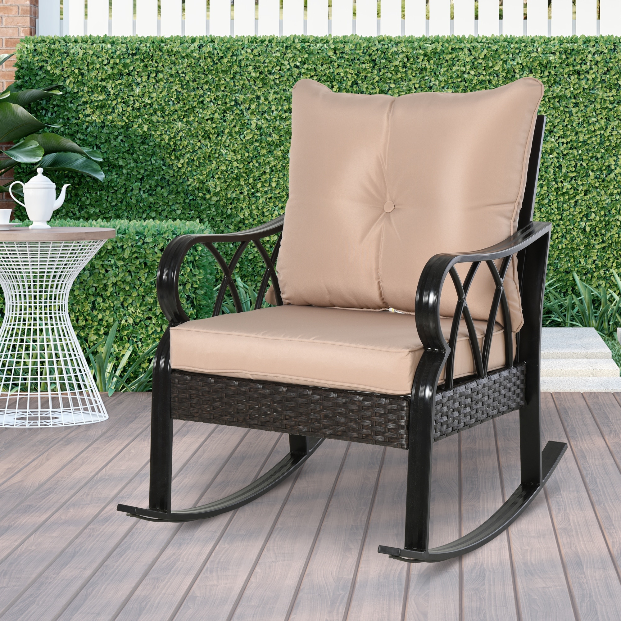 Outsunny rattan rocking chair new arrivals