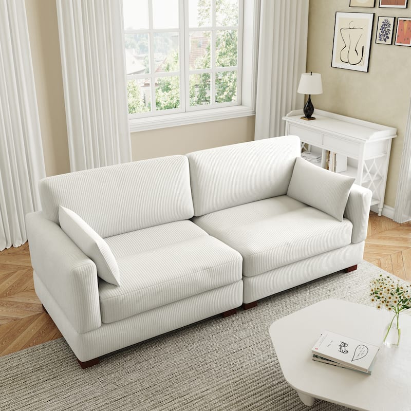 Corduroy Upholstered Modular Sectional Sofa for Living Room