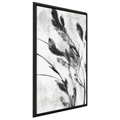 "Misty Gray Leaves I" Print on Floating Canvas