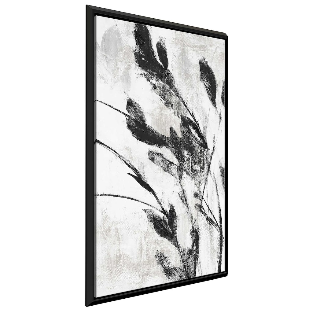 "Misty Gray Leaves I" Print on Floating Canvas
