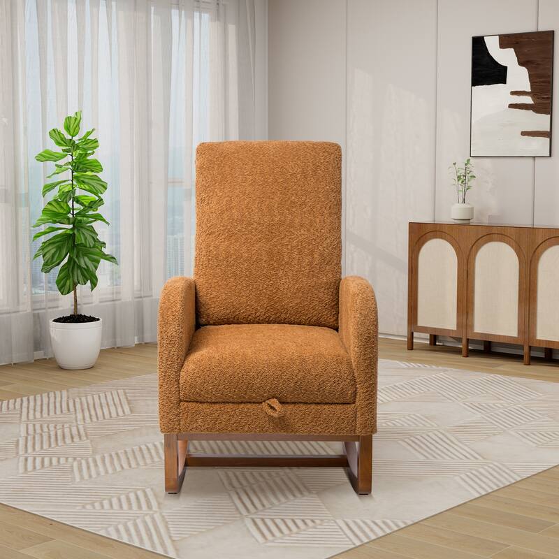 Modern Boucle Accent Rocking Chair, Set of 1