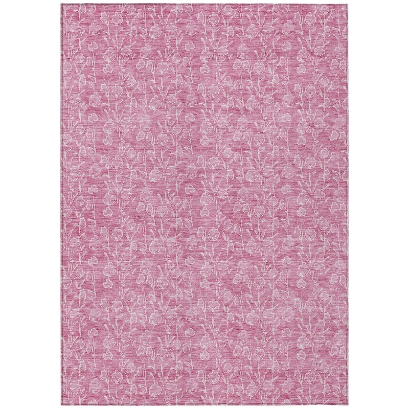 Machine Washable Indoor/ Outdoor Chantille Modern Floral Impressions Rug