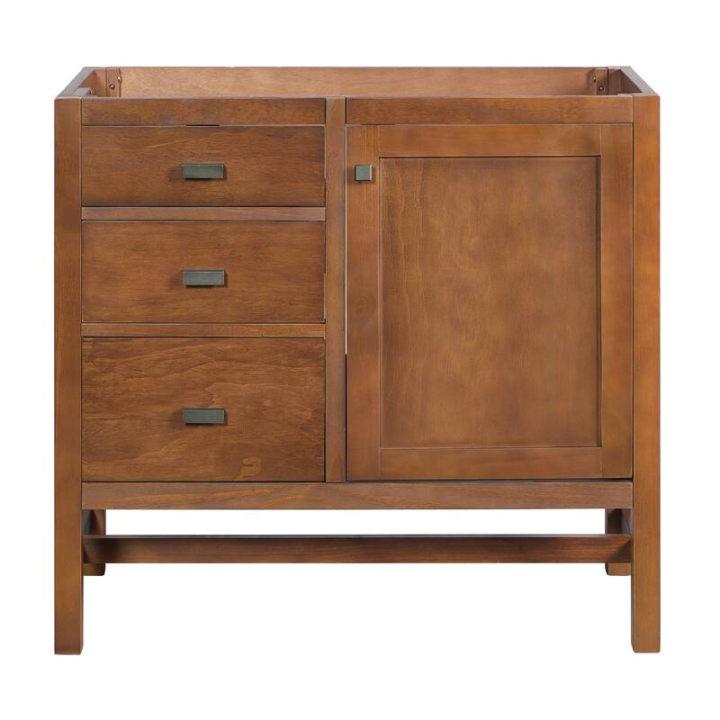 Christopher Knight Home - Modern 36" Freestanding Bathroom Vanity with Ceramic Sink, Dual Drawers, Flip-Up Storage - 36"W