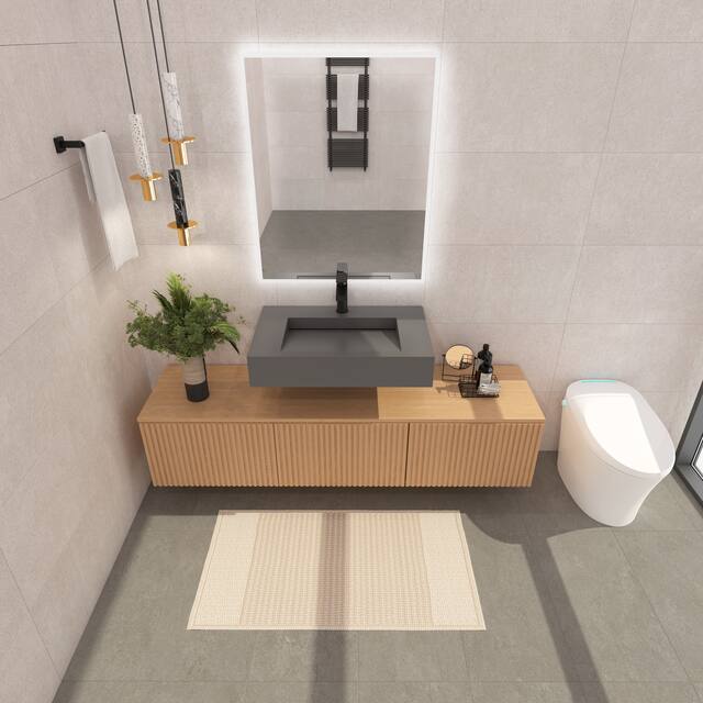 Pyramid Solid Surface Wall-Mounted Bathroom Sink