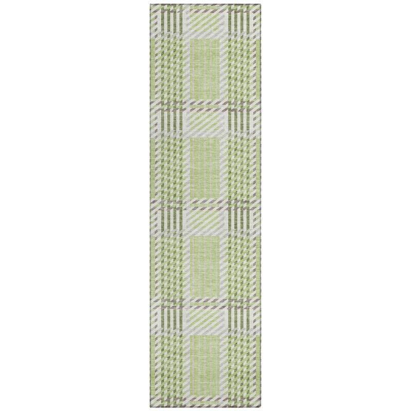 Machine Washable Indoor/ Outdoor Geometric Stripe Chantille Rug