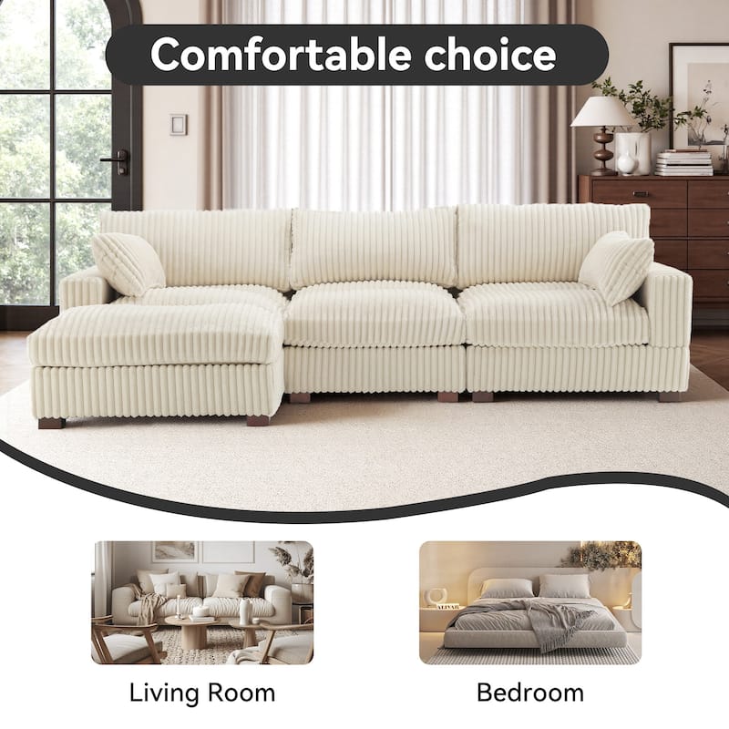 Oversized Plush Modular Sectional Sofa Set L Shaped Couch